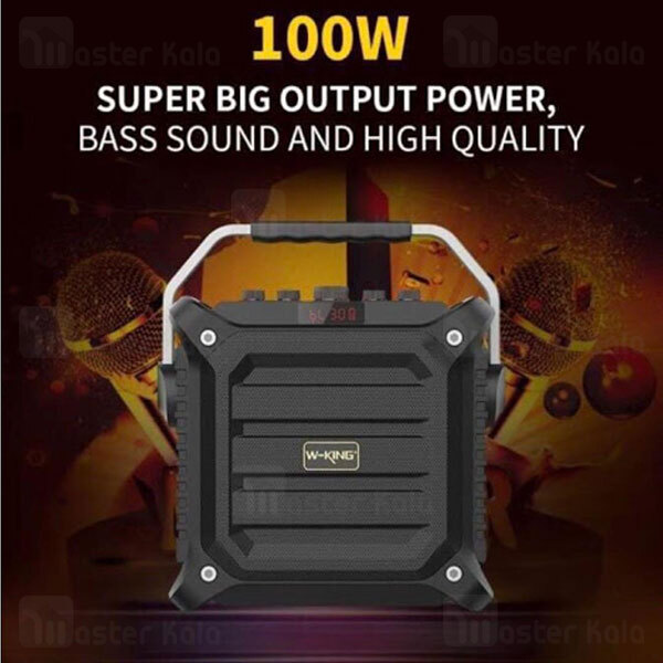 اسپیکر بلوتوث دبلیو کینگ W-King K3H Bluetooth Speaker 100W توان 100 وات رم و فلش خور دارای میکروفون